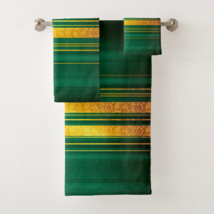 Populaire Green Gold Luxury Linen Texture Collecti