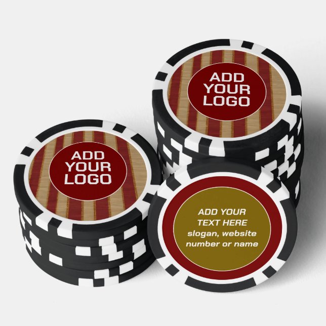 Popular Burgundy Gold Luxury Linen Collection Pokerchips (Stapel)