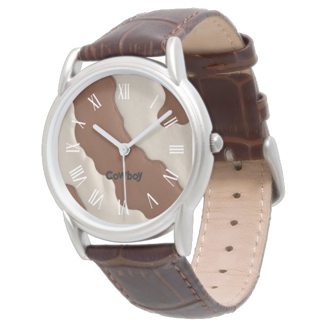 Popular Luxury Elegant Faux Cow Leather Collection Armbanduhr (Schrägansicht)