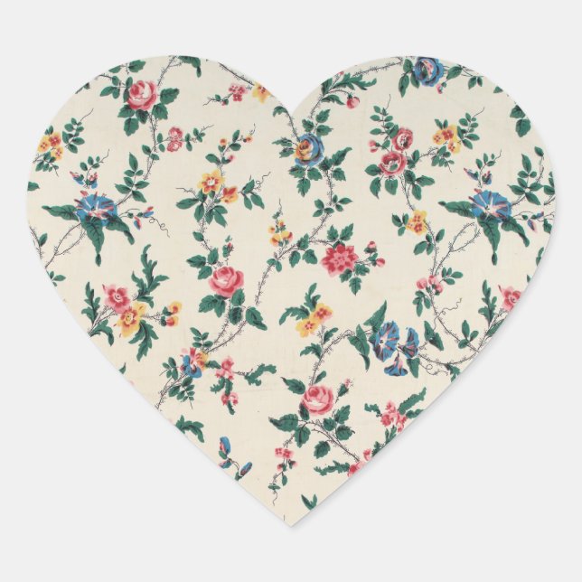 Popular multicolored flower pattern Herz-Aufkleber (Vorderseite)