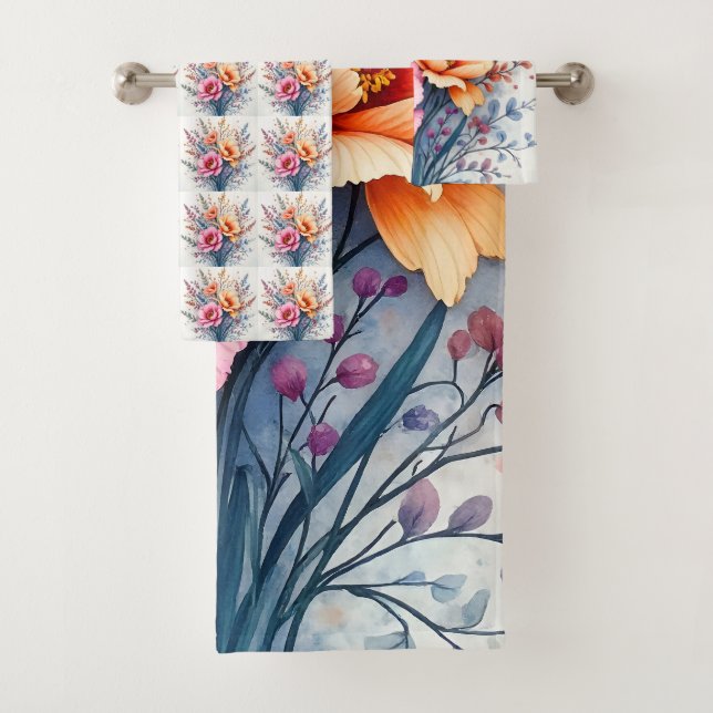 Popular Wildflowers Beautiful Luxury Collection Badhandtuch Set (Insitu)