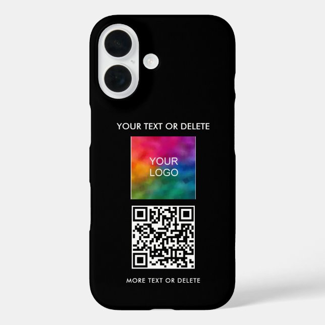 Populäre Elegant Template Add QR Code Upload Logo iPhone 16 Hülle (Rückseite)