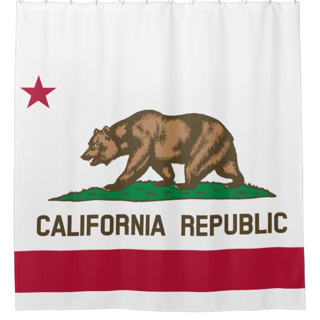 Populäre Flagge der Republik Kalifornien Duschvorhang (Vorderseite)