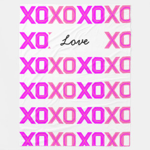 Populäre Magenta und Hot Pink XO Monogramm Fleecedecke