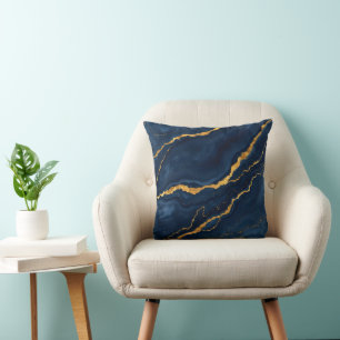 Populäre Navy Blue Gold Marmorsammlung Kissen