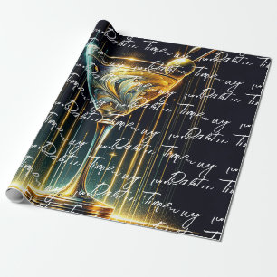 Populäre Neon Party Time Personalisiert Geschenkpapier