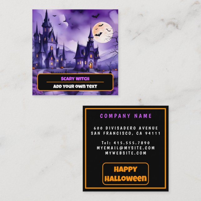 Populäre Pumpkin Halloween Herbstkollektion Quadratische Visitenkarte (Vorne/Hinten)