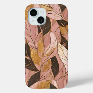 Populäre Schwarz-Pink-Gold-Boho-Blätter-Sammlung Case-Mate iPhone Hülle