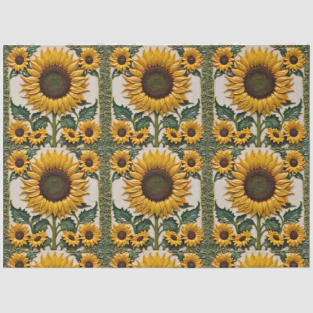 Populäre Sonnenblumen Schöne Sammlung Seidenpapier (Vorderseite)