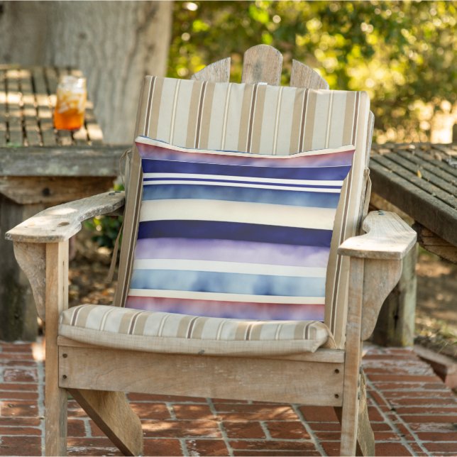 Populäre Summer Navy Blue Boat Stripes Collection Kissen (Stuhl )