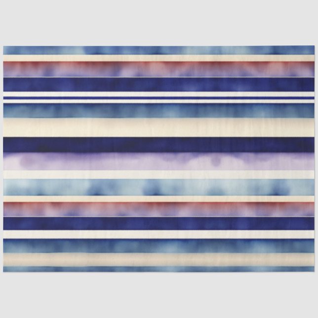 Populäre Summer Navy Blue Boat Stripes Collection Seidenpapier (Vorderseite)