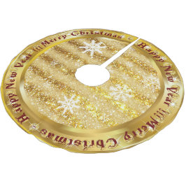 Populärer Snowflake-Gold-Glitzer Polyester Weihnachtsbaumdecke
