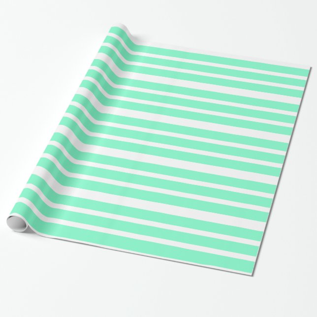 Populäres tadelloses grünes Streifen-Packpapier Geschenkpapier (Ungerollt)