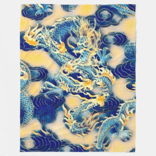 Populärste alte chinesische Drache-Rolle-Kunst Fleecedecke