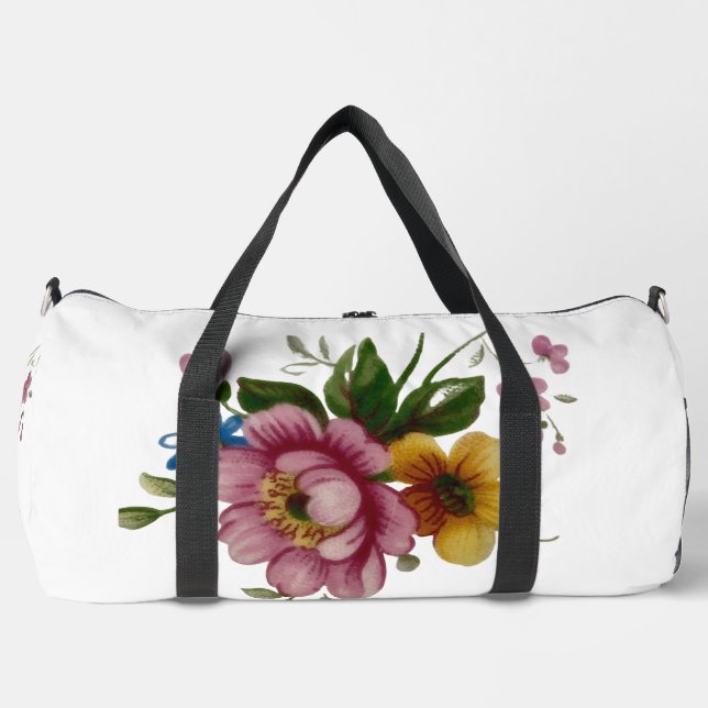 Porcelain Inspired Floral Duffle Bag (Vorderseite)