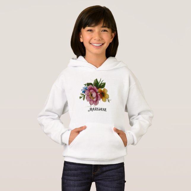 Porcelain Inspired Floral  Hoodie (Vorne ganz)