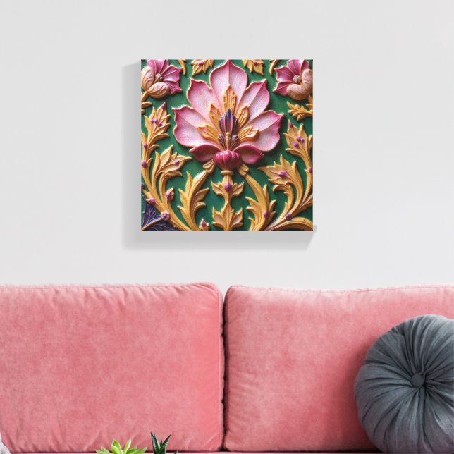 Porcelain Pink Lotus Leinwanddruck (Insitu (Wohnzimmer))