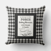 Porch Tee Typografie Black and White Buffalo Karo