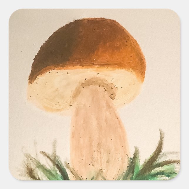 Porcini Mushroom Quadratischer Aufkleber (Vorderseite)