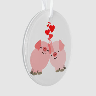 Porcs de caricature mignons en ornement acrylique