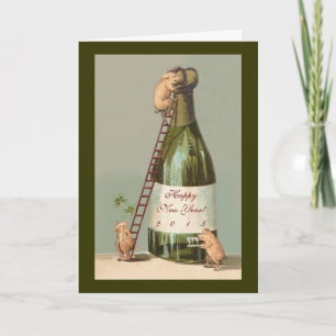 Porcs et Champagne ; Carte du Nouvel An 2015