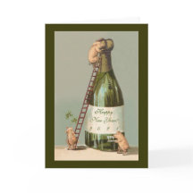 Porcs et Champagne; Carte du Nouvel An Cute 2021