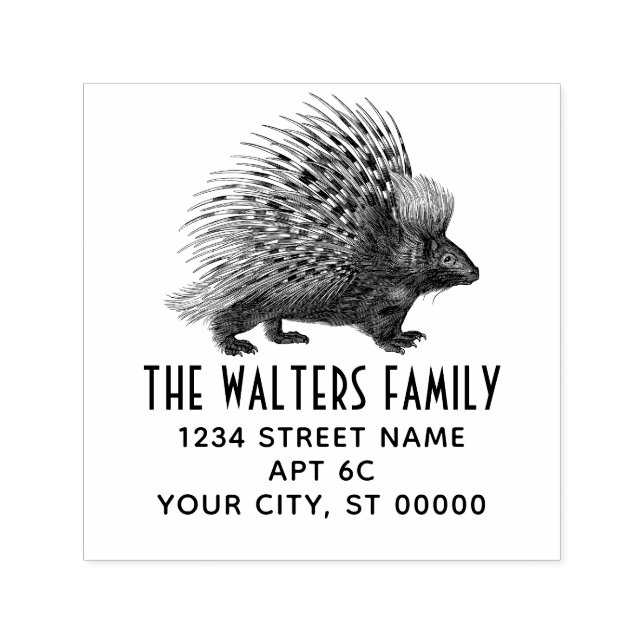Porcupine #1 Name Rücksendeadresse Permastempel (Design)