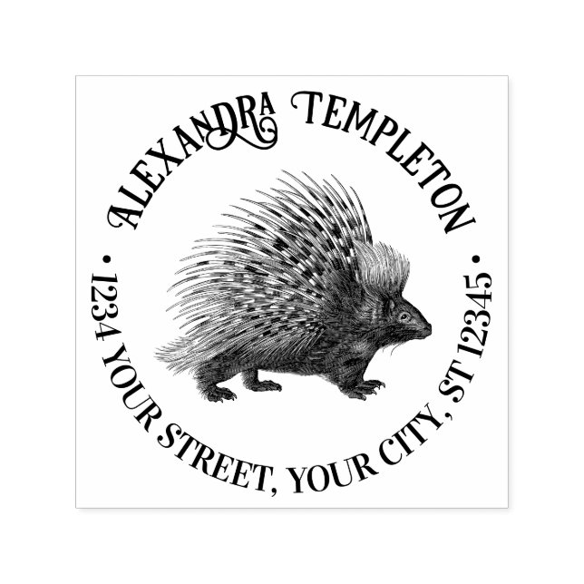 Porcupine #1 Name Rücksendeadresse Permastempel (Design)