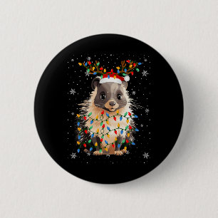 Porcupine Animal Weihnachtsmannmütze Ugge Christma Button