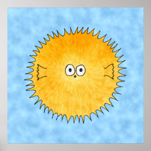 Porcupine Fisch. Poster