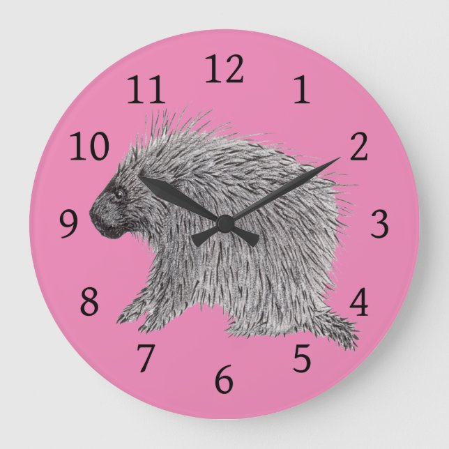 Porcupine Große Wanduhr (Vorderseite)