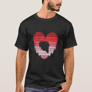 Porcupine Herz Liebe Valentinstag Vintag Retro T-Shirt