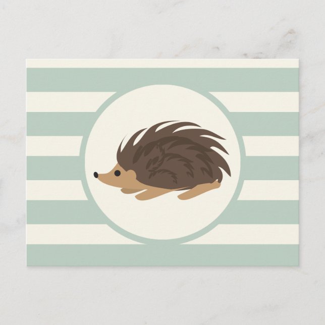 Porcupine, Igel, hellgrün Postkarte (Vorderseite)