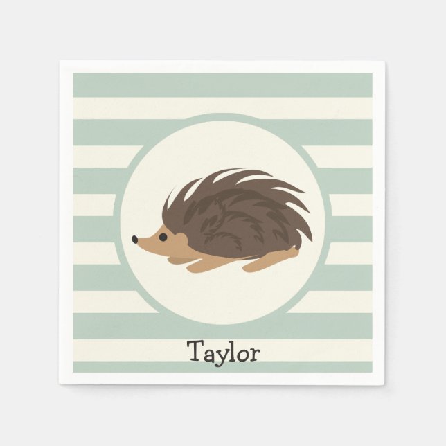 Porcupine, Igel, hellgrün Serviette (Vorderseite)