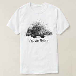 Porcupine Illustration personalisierbare Mens T -  T-Shirt