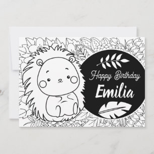 Porcupine Kindergeburtstag Blumenfarbe Feiertagskarte