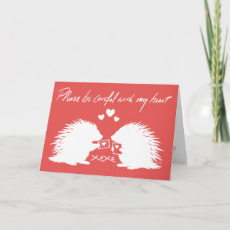 Porcupine Love: Please Be Careful With My Heart Dankeskarte