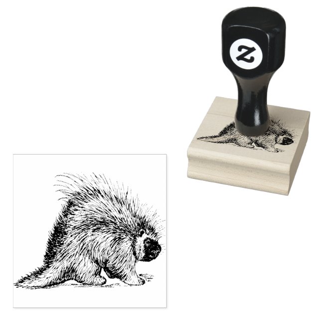 Porcupine Quill | Briefmarke aus Kautschuk Gummistempel (Stempel)