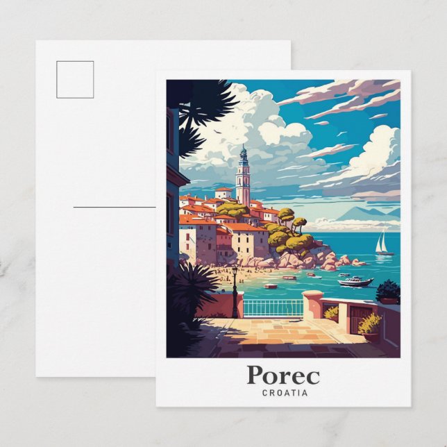 Porec Croatia Kunst, Dichtung und Musik Postkarte (Vorne/Hinten)