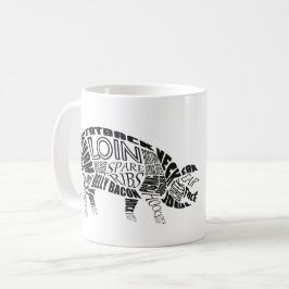 Pork Cuts Typogram Word Cloud Kaffeetasse