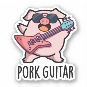 Pork Guitar Funny Rock Guitar Pig Pub Aufkleber