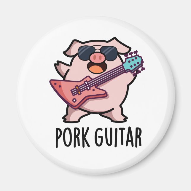 Pork Guitar Funny Rock Guitar Pig Pub Magnet (Vorne)