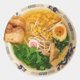 Pork Ramen Noodle Soup Runder Aufkleber