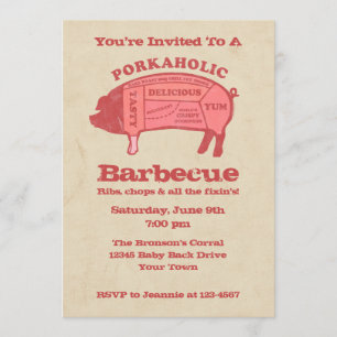 Porkaholische Barbecue Einladung