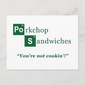 Porkchop Sandwiches Parody-Logo Postkarte