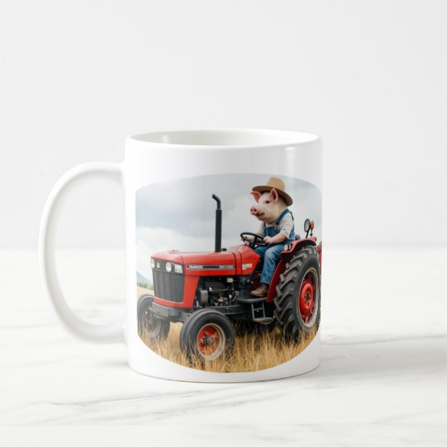 porker on a tractor mug kaffeetasse (Links)