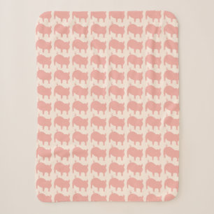 Porky Pals Salmon Pink Kleine Sherpa Blanket Sherpadecke