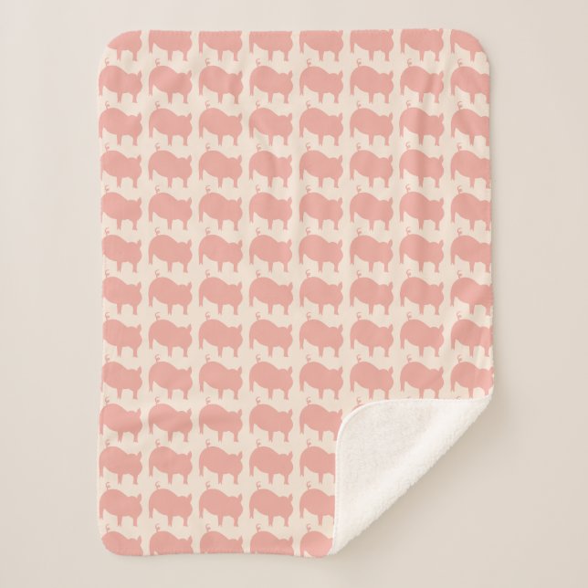 Porky Pals Saumon rose petite couverture Sherpa (Devant)
