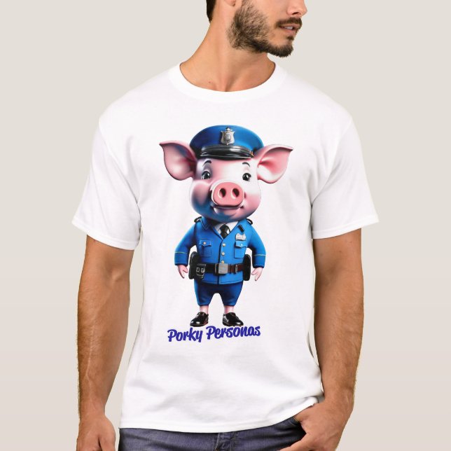 Porky Personas lustige Schweine T-Shirt (Vorderseite)