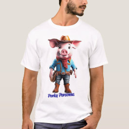 Porky Personas lustige Schweinecharakter T-Shirt